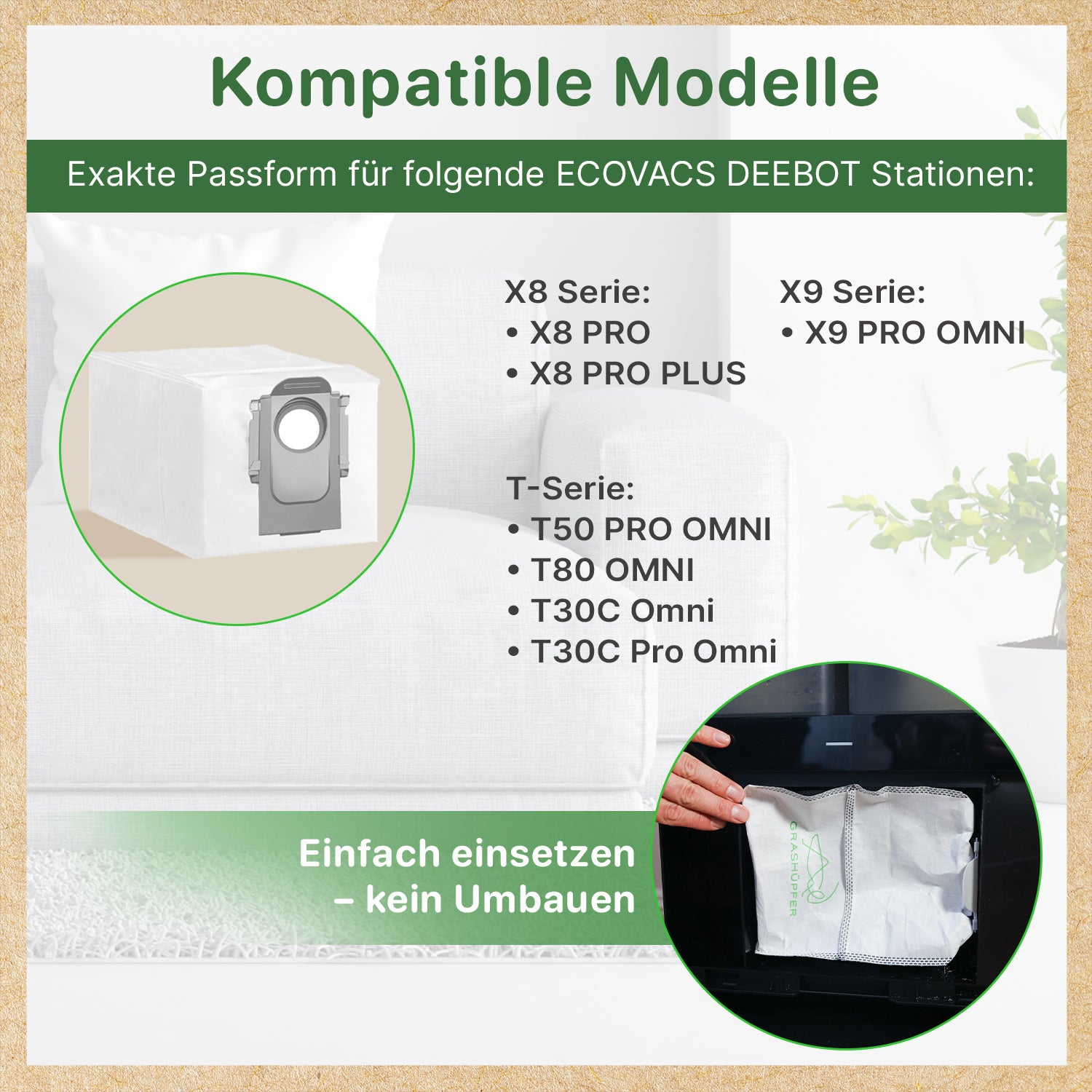 Staubsaugerbeutel für ECOVACS DEEBOT Saug-Wisch-Roboter (wiederverwendbar)