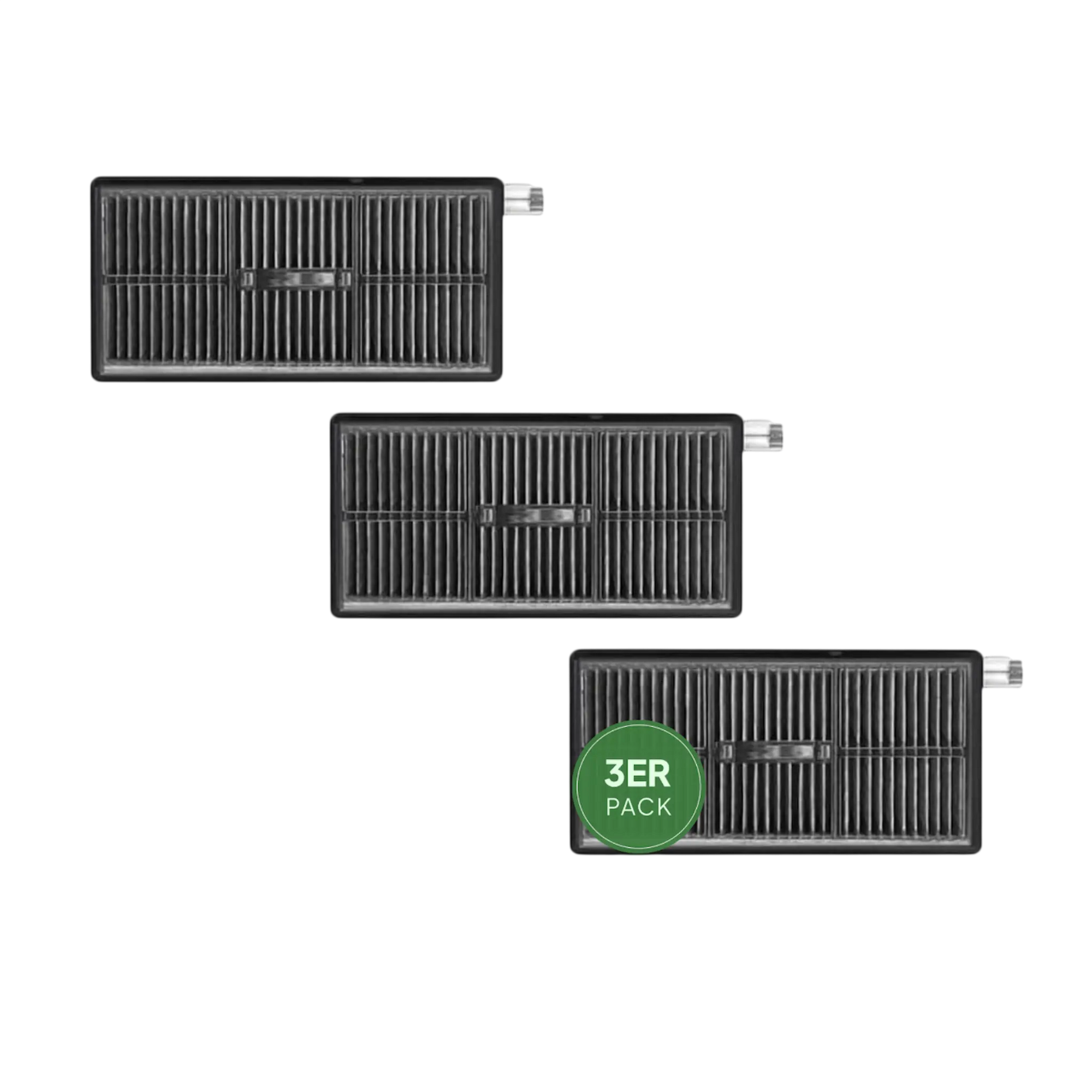 Dreame Aqua10 Ultra Track Ersatz-HEPA-Filter (3er Set) von Grashüpfer, zeigt 3 passgenaue HEPA-Filter für Aqua10 Ultra Track Complete & Aqua10 Pro Track Wischroboter Modelle.