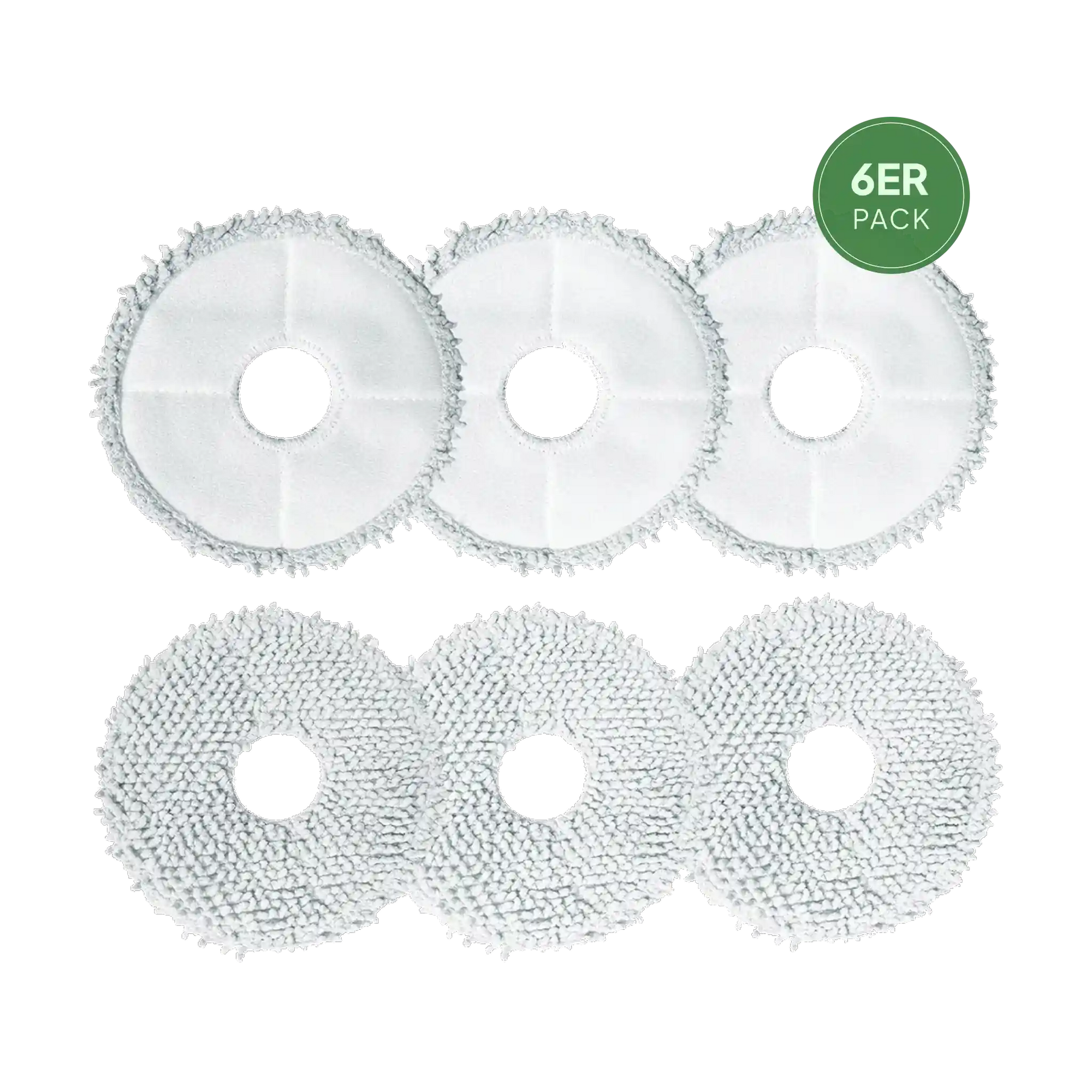 Grashüpfer Mikrofaser-Wischpads im 6er-Pack für Dreame / MOVA Wischroboter – langlebige, waschbare Pads zur effektiven und streifenfreien Bodenreinigung.