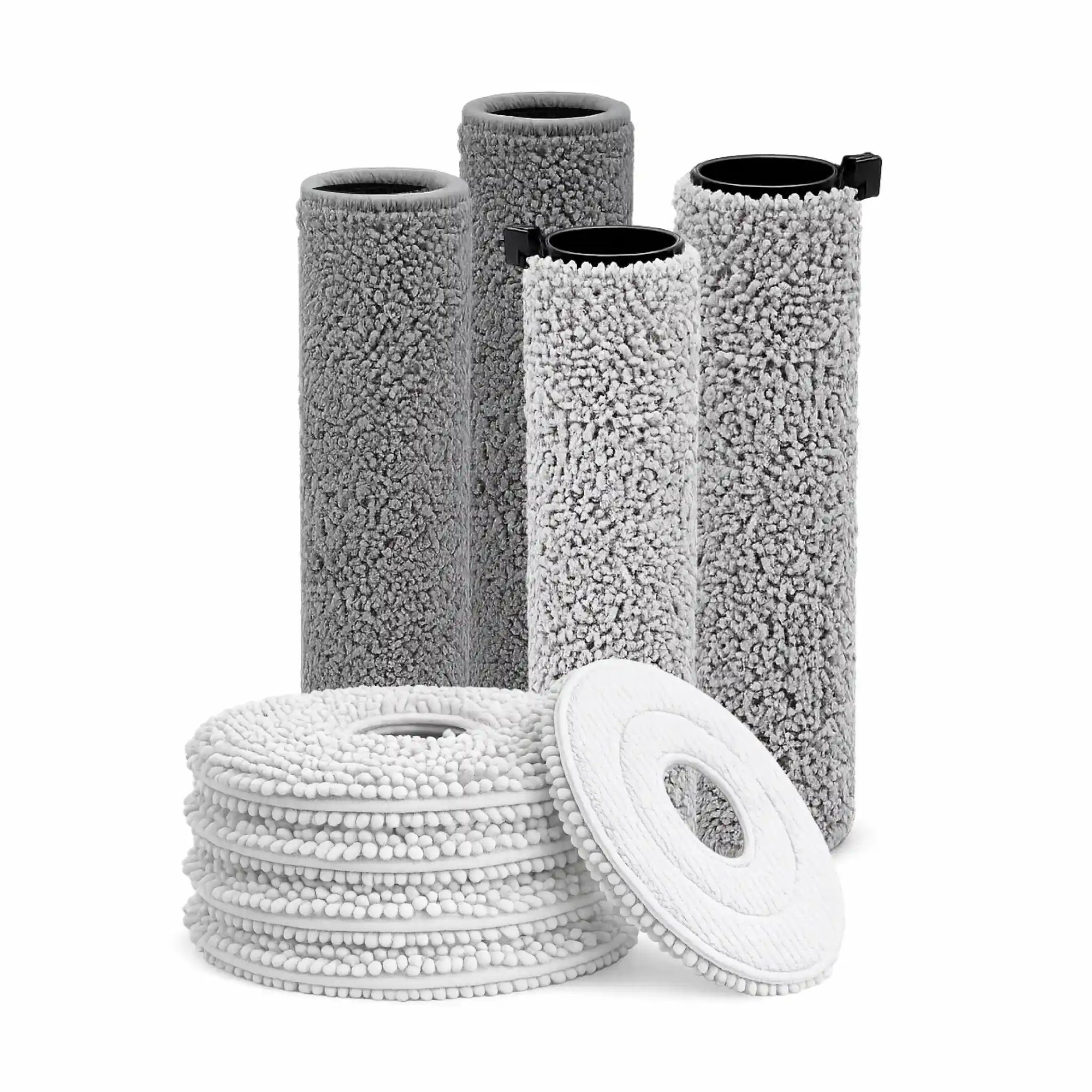 Grashüpfer Dreame Wischzubehör mit 6 Wischpads und 2 Wischwalzen pro Set,  Ersatzpads und Wischwalzen für Dreame Wischroboter.