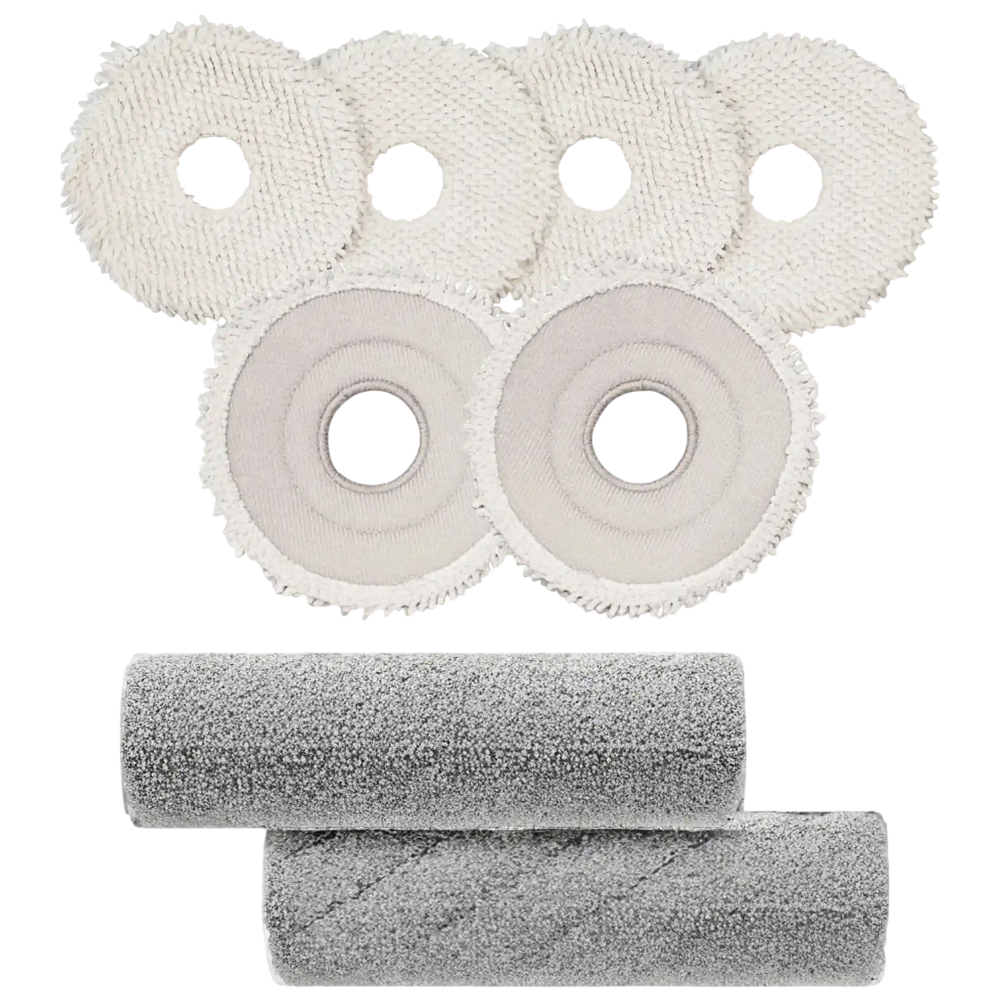 Grashüpfer ECOVACS Deebot Set mit 6 Wischpads oder 2 Wischwalzen für die neuesten Deebot Modelle wie X12, X11, X9 und viele mehr, passgenau in Originalqualität