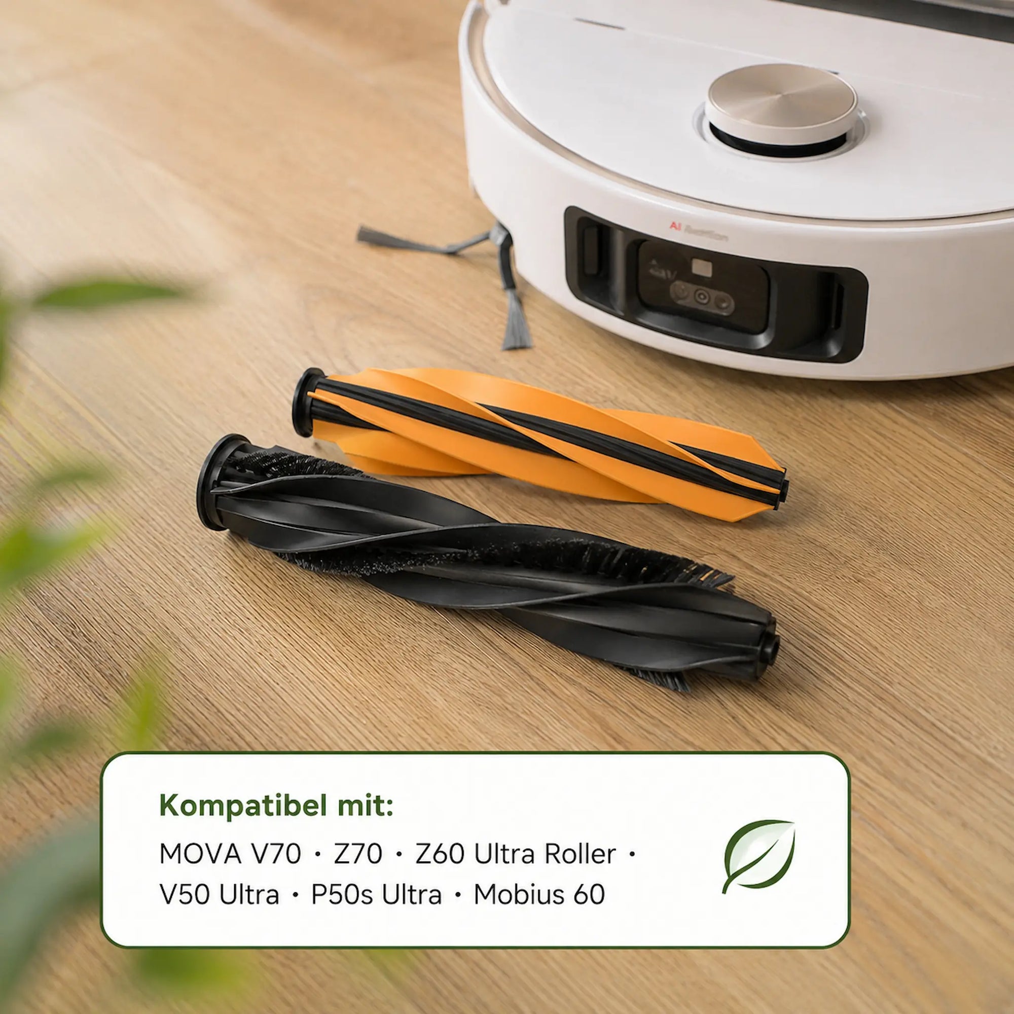 GRASHÜPFER Ersatz-Hauptbürsten kompatibel mit MOVA V70, Z70, Z60 Ultra Roller, V50 Ultra, P50s Ultra und Mobius 60.