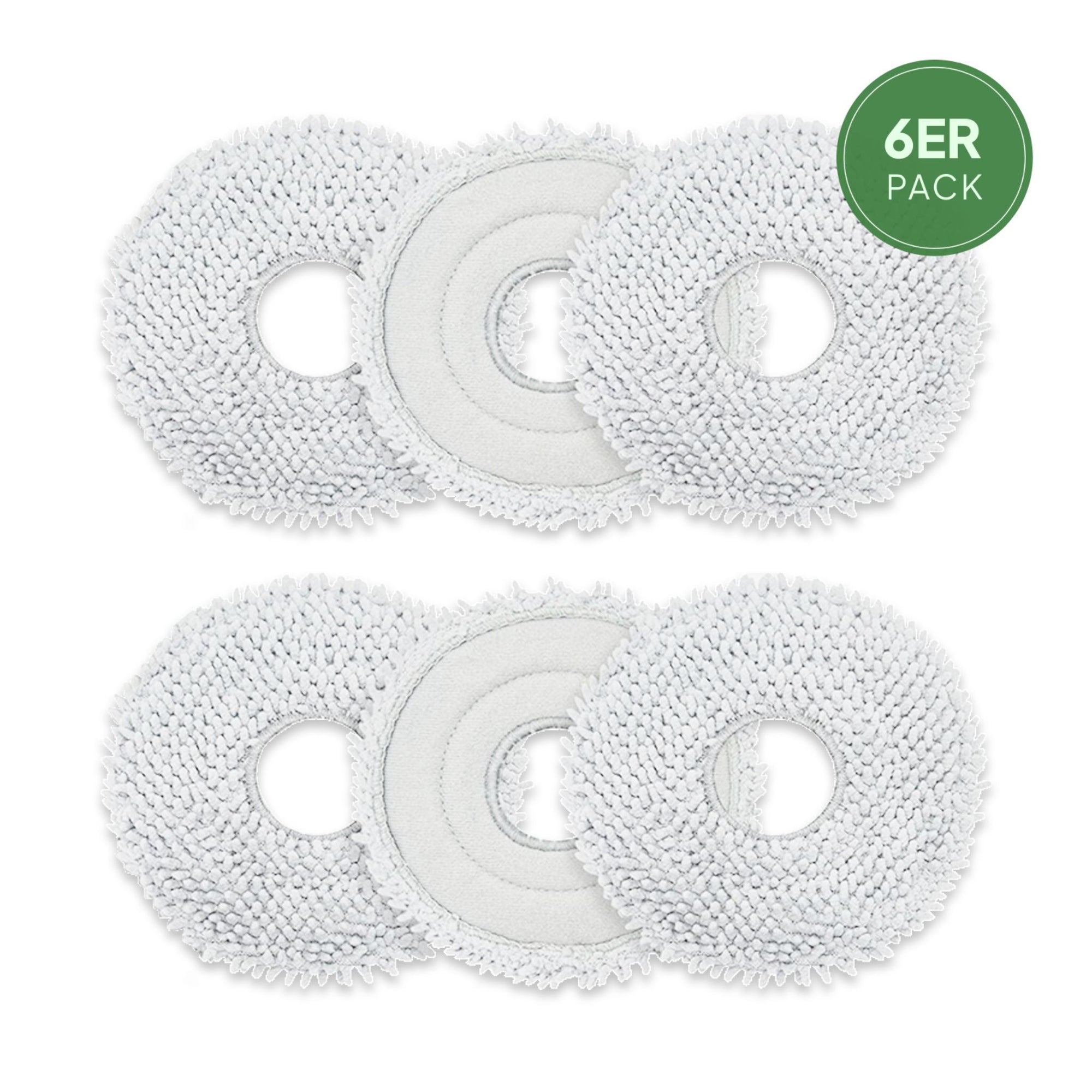 Roborock Qrevo / Saros 10 R Wischpads in Original-Qualität (6 Stück) liegen nebeneinander.