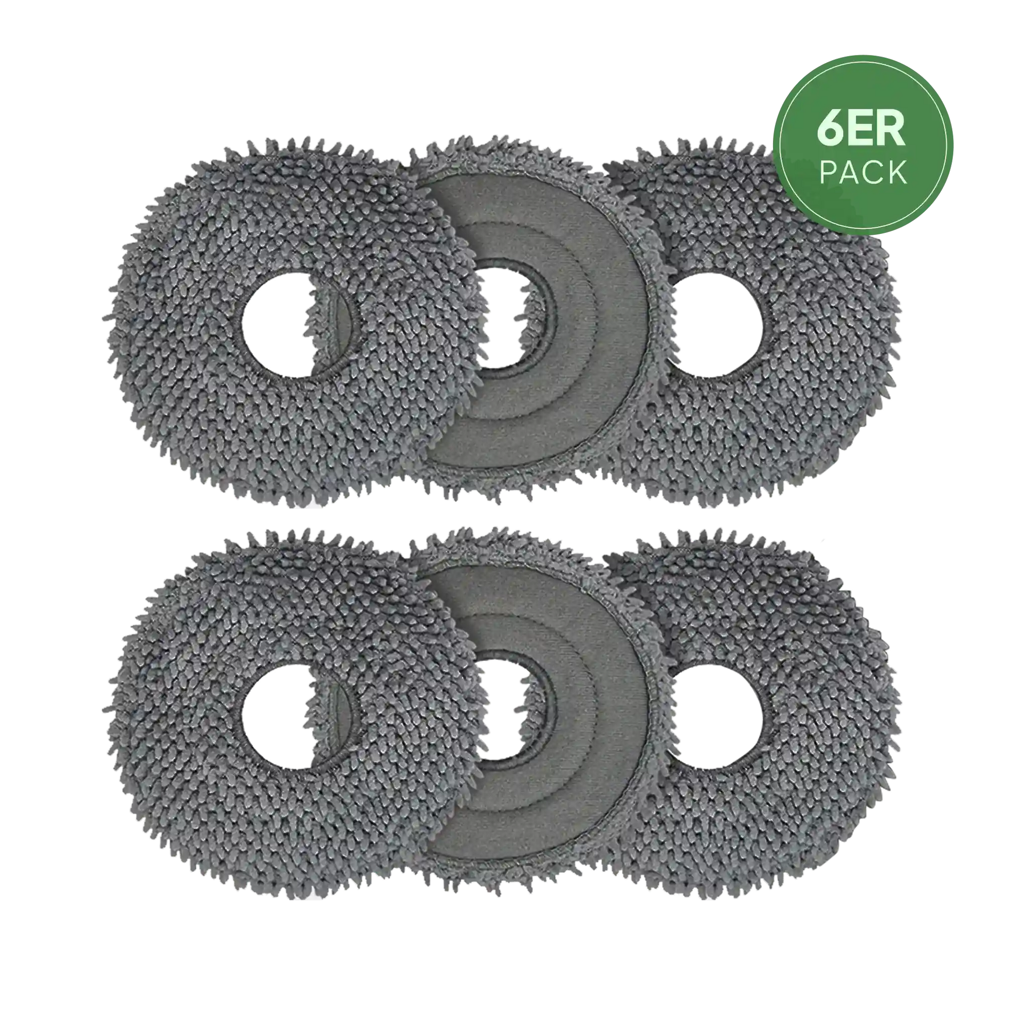 Grashüpfer Roborock Saros 10 R und Z70 Wischpads im 6er-Set, dunkelgraue Mikrofaser, ideal für streifenfreie Reinigung, langlebig, waschbar und wiederverwendbar für Roborock Saug-Wisch-Roboter