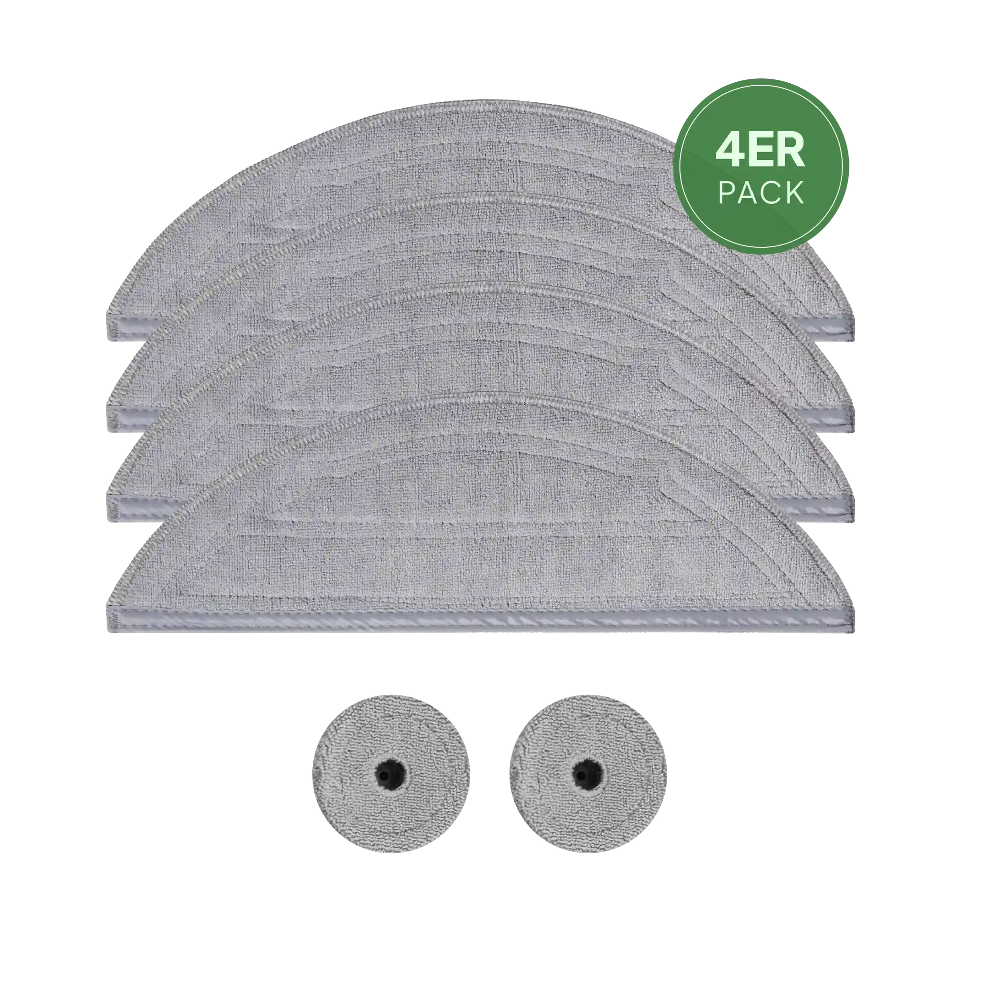 Grashüpfer Wischmopps-Set für Roborock Saros 10, bestehend aus 4 langen halbrunden Mopps und 2 Mini-Mopps, ideal für gründliche Reinigung, waschbar und mehrfach verwendbar.